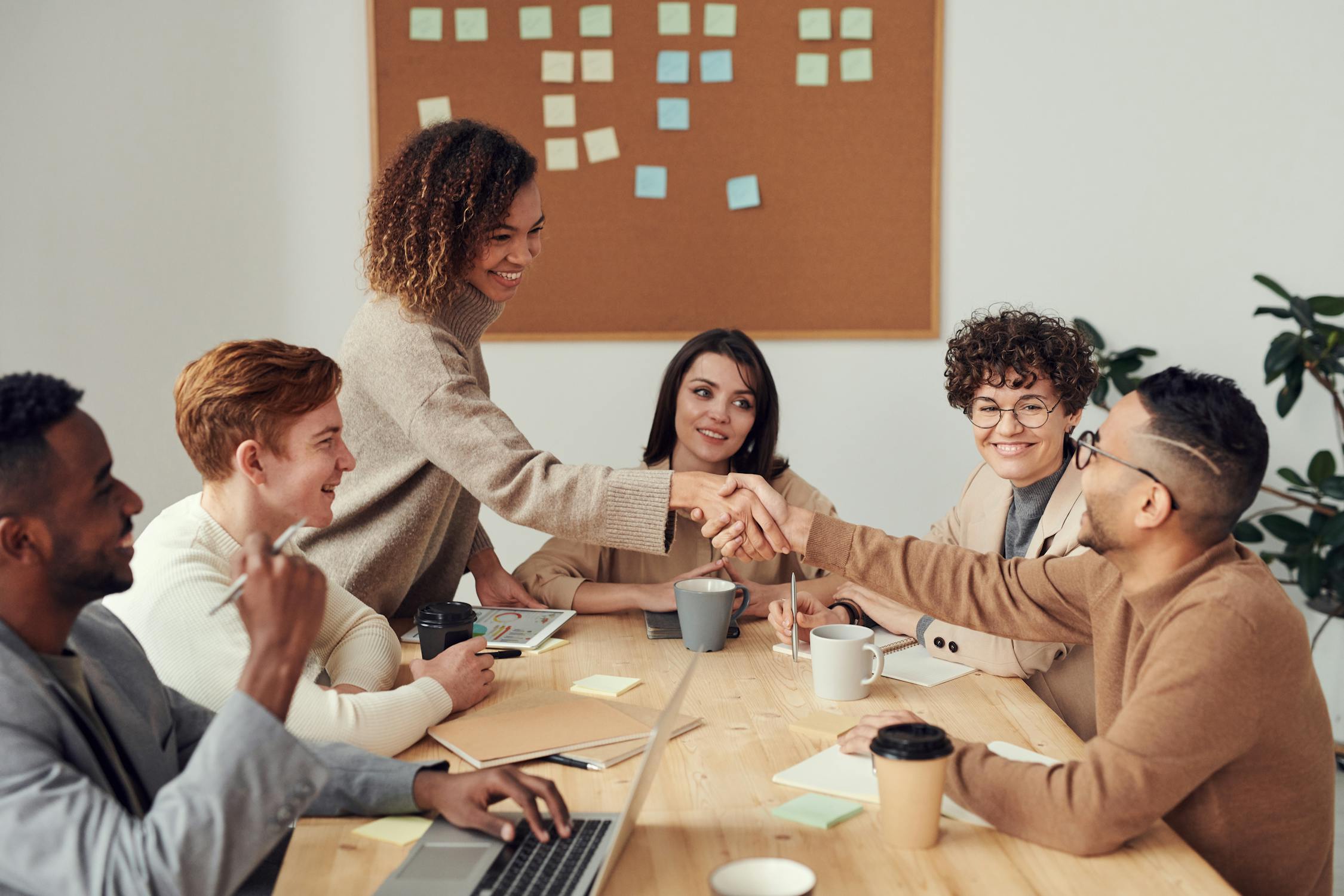 Business team collaborating on outbound strategy